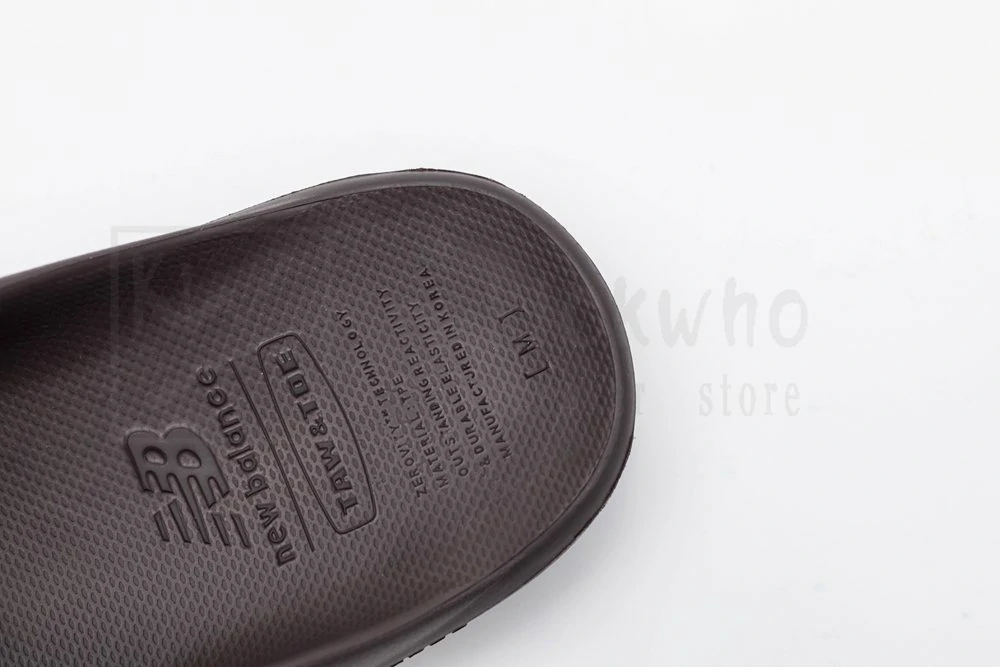 taw & toe x new balance slipper coffee