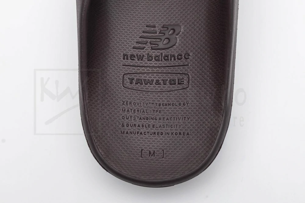 taw & toe x new balance slipper coffee