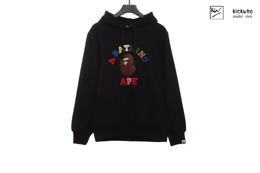 a bathing ape colored letters hoodie