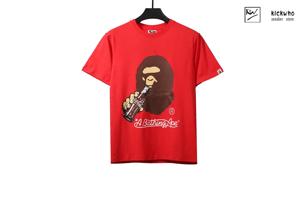 bape x coca-co t-shirt red