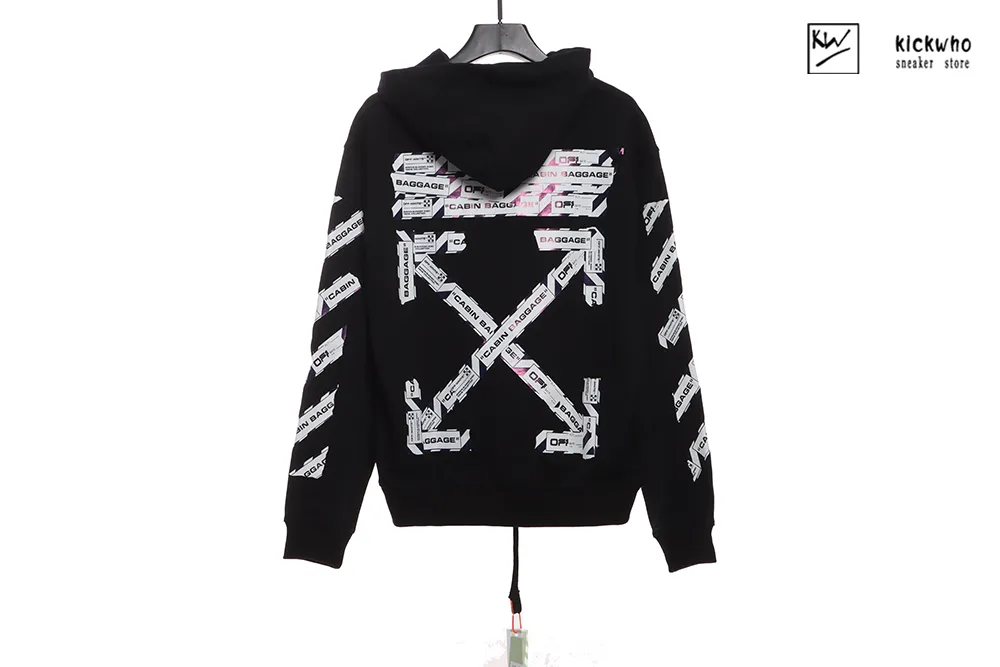 offwhite warning line arrow hoodie