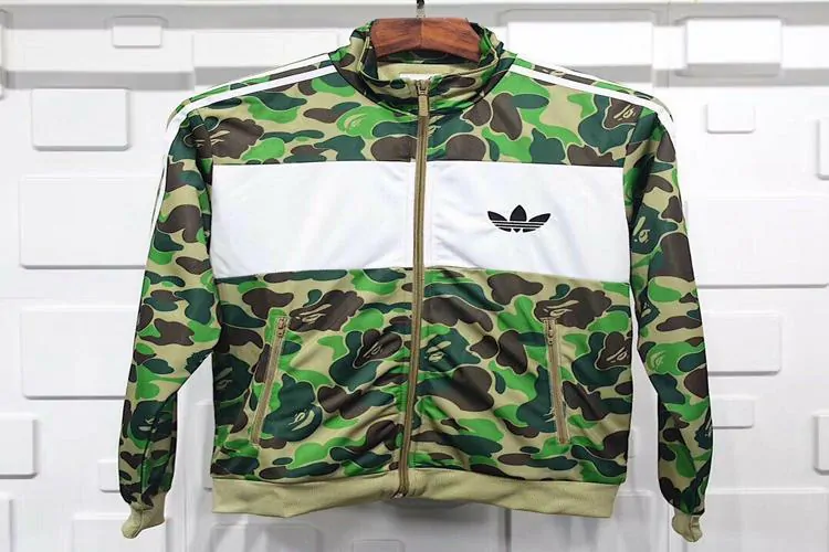 bape x ad*s jacket camouflage green