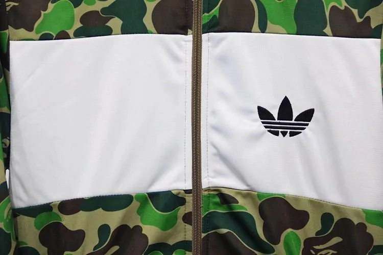 bape x ad*s jacket camouflage green