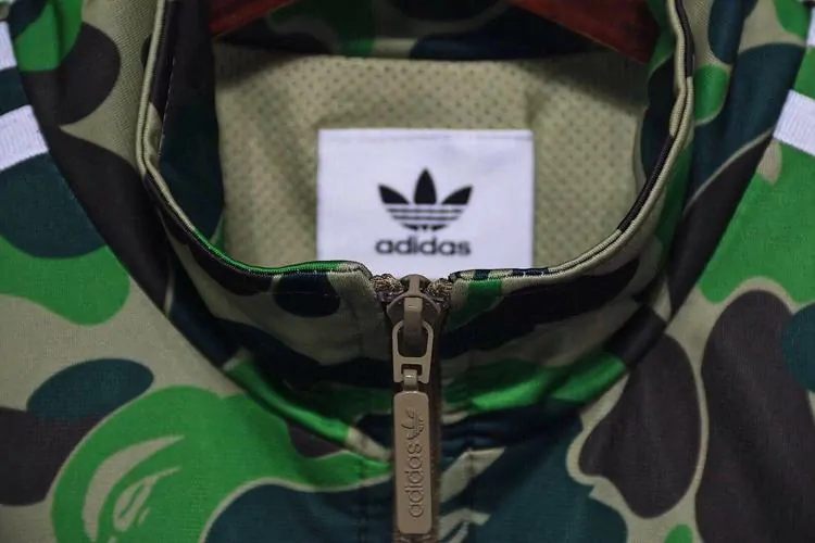 bape x ad*s jacket camouflage green