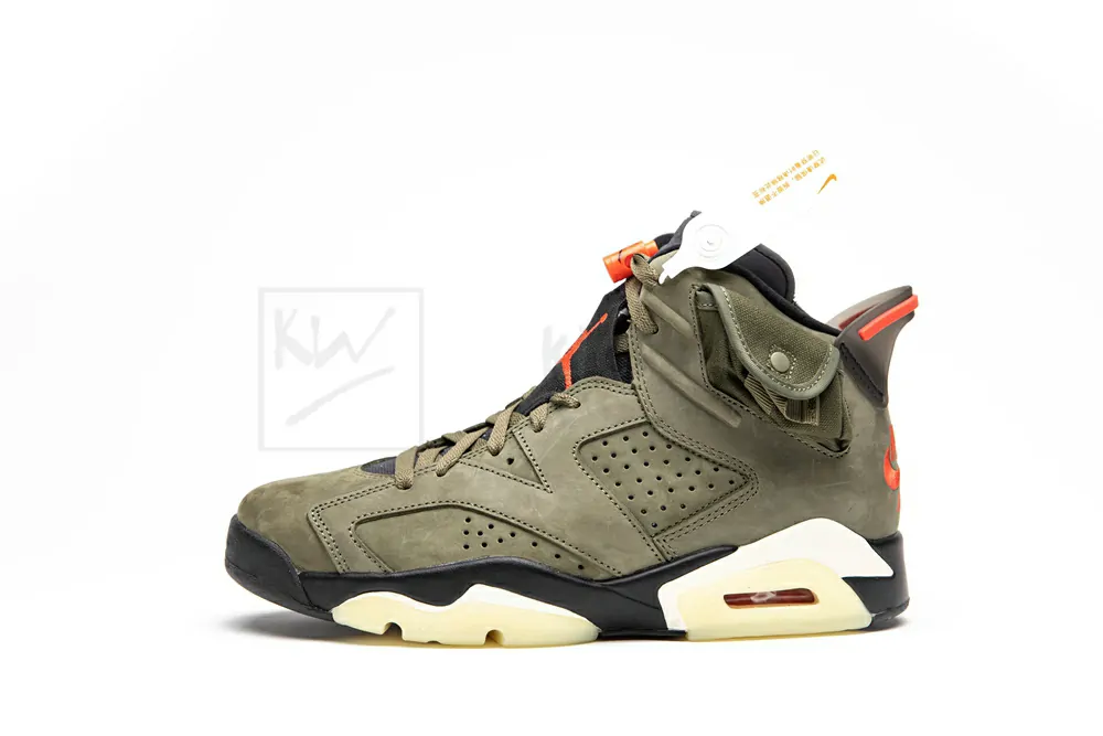 travis scott x air jordan 6 retro"olive" godkiller cn1084 200