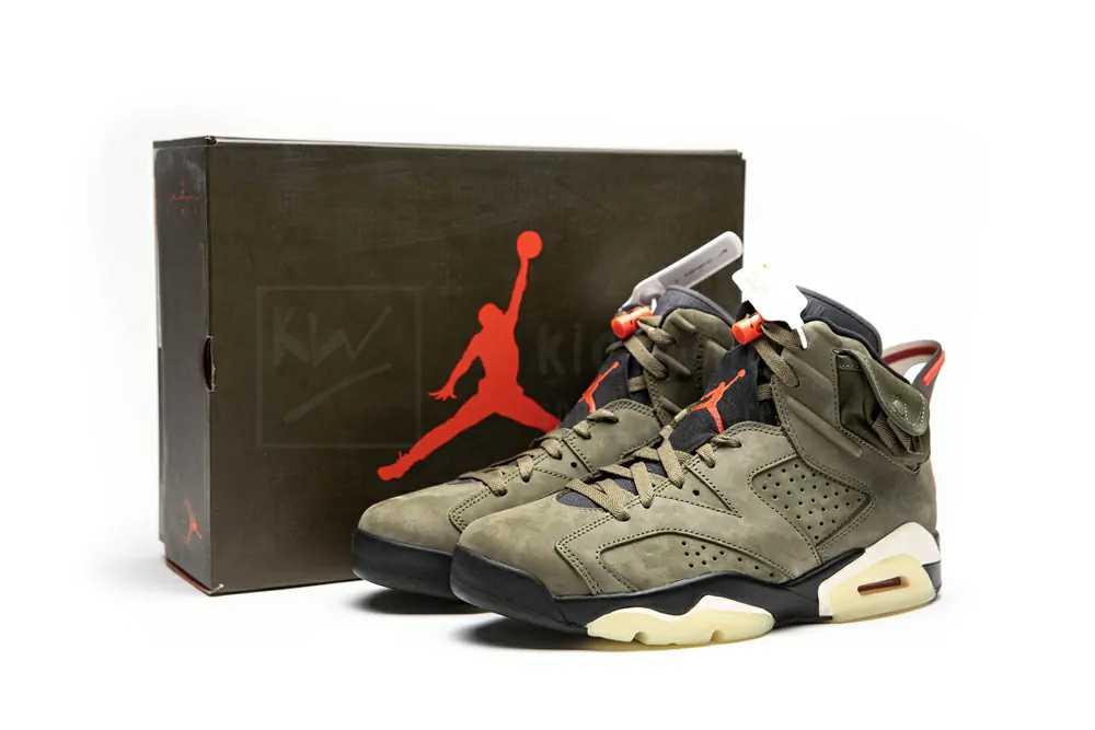 travis scott x air jordan 6 retro"olive" godkiller cn1084 200