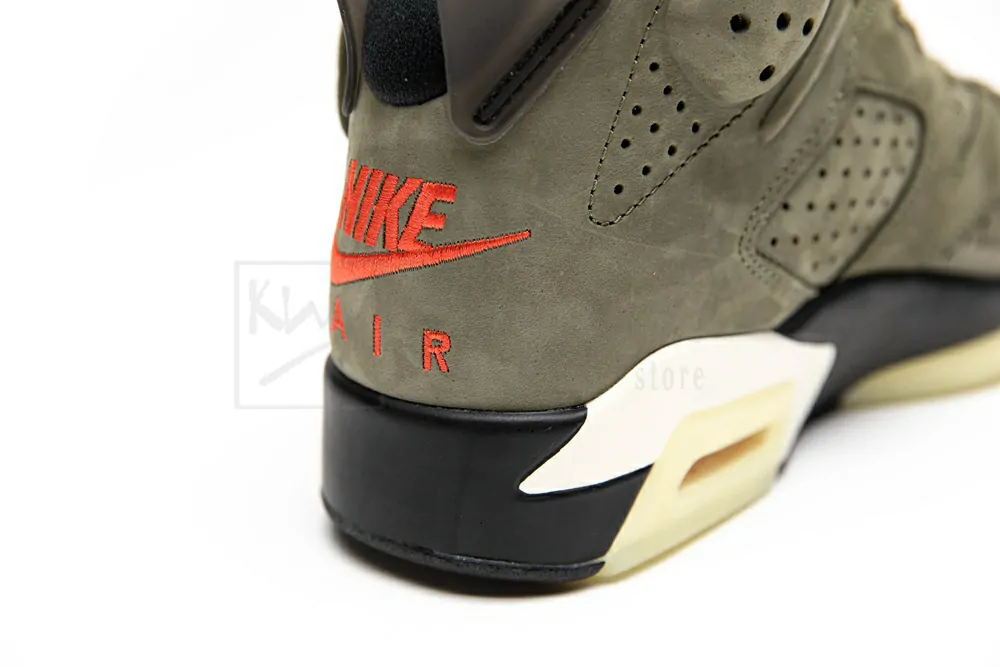 travis scott x air jordan 6 retro"olive" godkiller cn1084 200