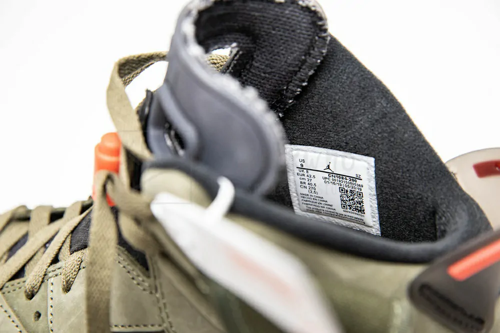 travis scott x air jordan 6 retro"olive" godkiller cn1084 200