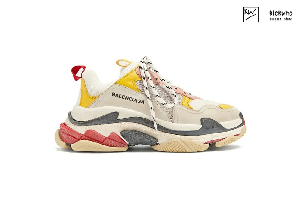 balenciaga triple s trainer pink yellow 524038 w09o5 9035