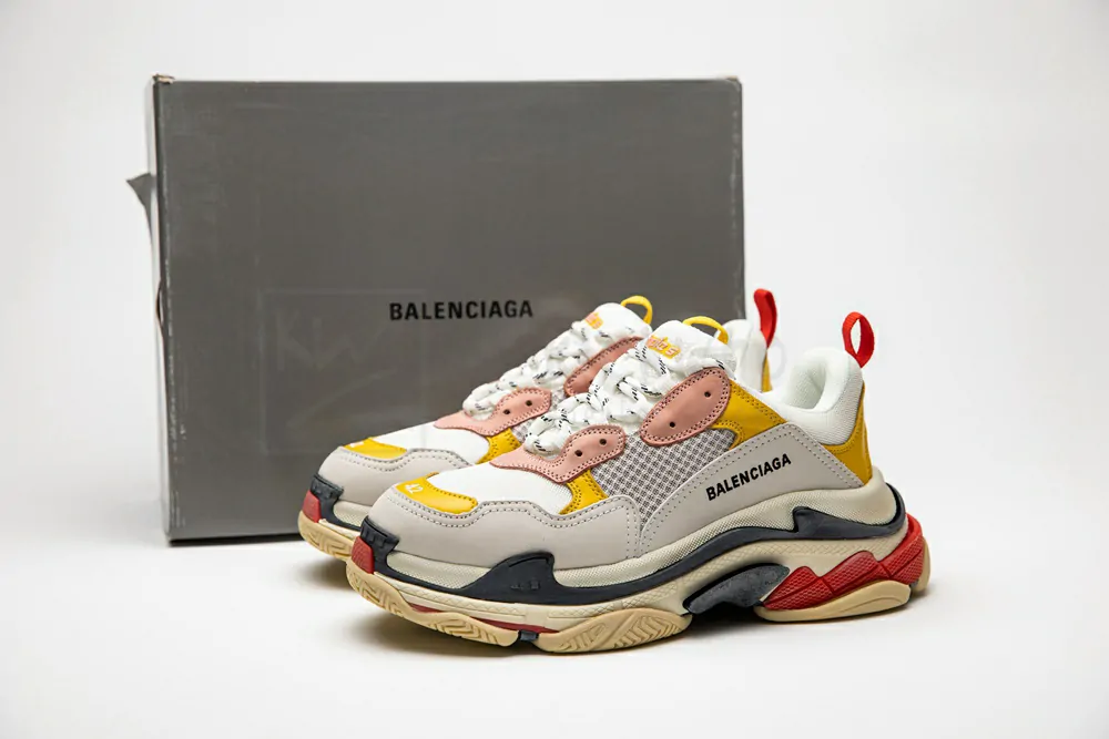 balenciaga triple s trainer pink yellow 524038 w09o5 9035