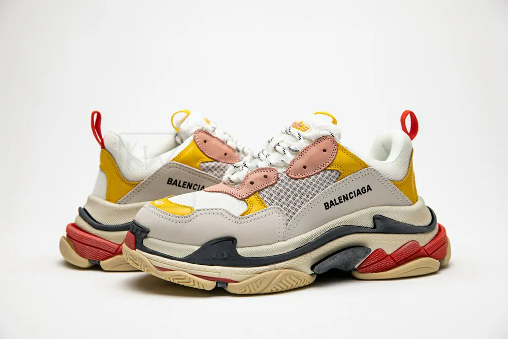 balenciaga triple s trainer pink yellow 524038 w09o5 9035