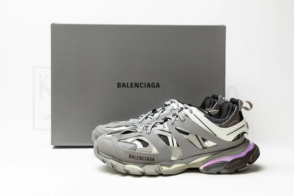 balenciaga track trainer grey white with led