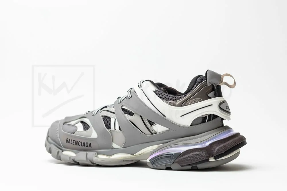 balenciaga track trainer grey white with led