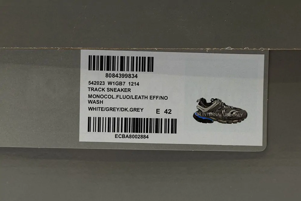 balenciaga track trainer grey white with led