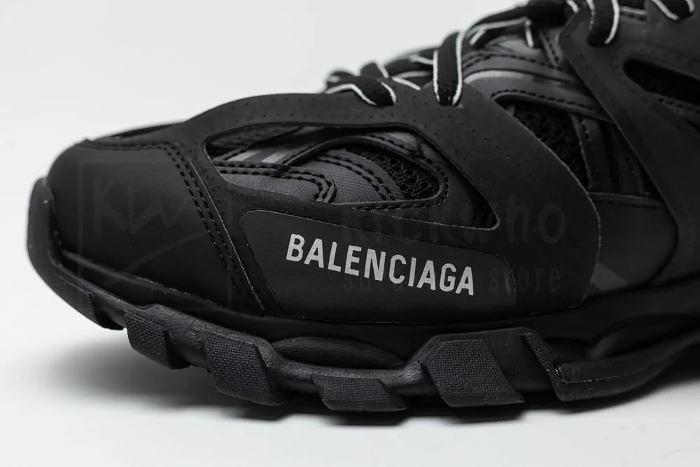 balenciaga track trainer black green with led