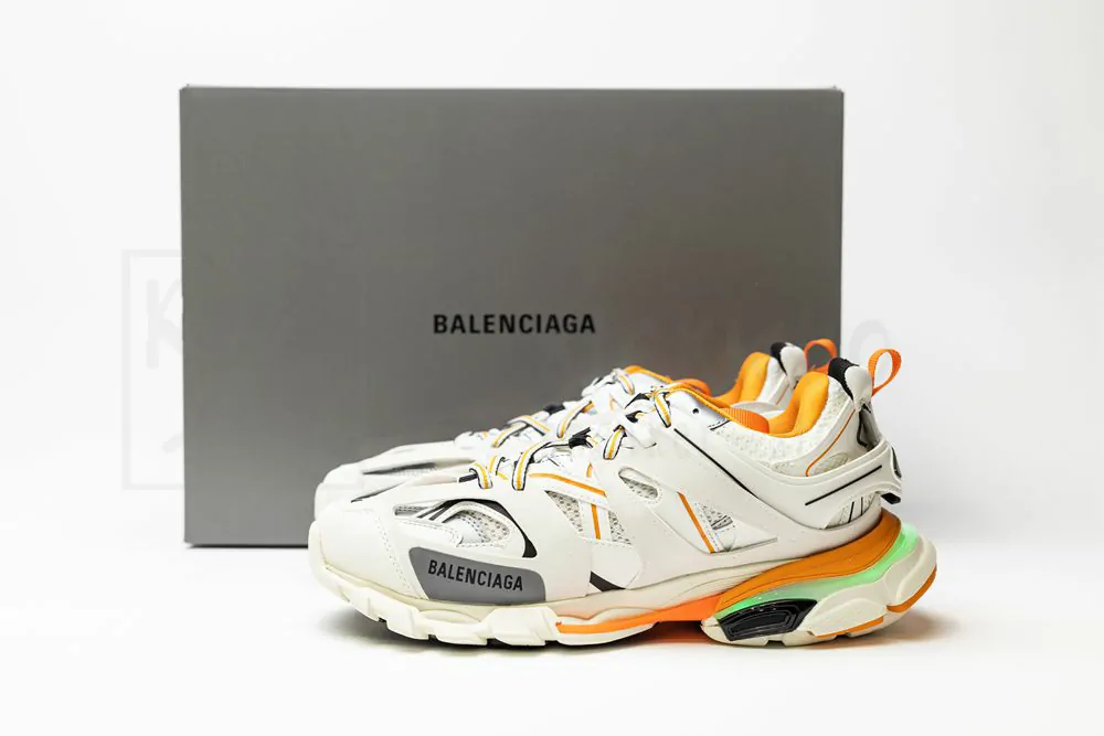 balenciaga track trainer "black grey orange" with led