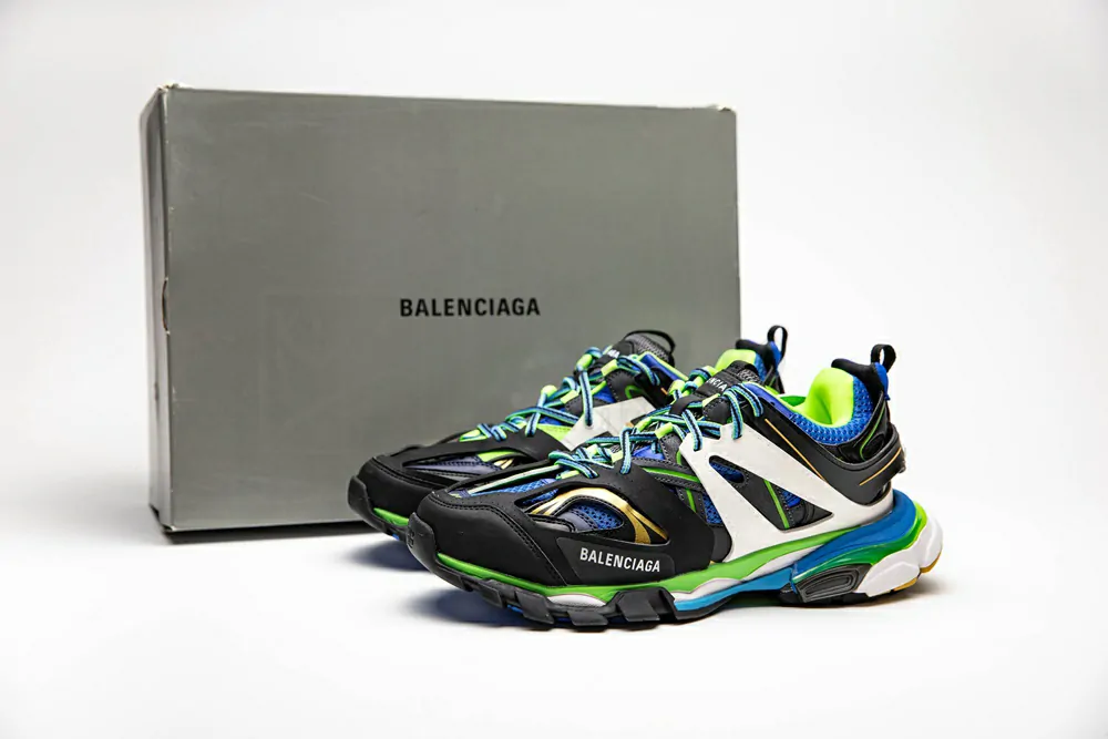 balenciaga sneaker tess.s.gomma maille black black green 542023 w1gb1 1097