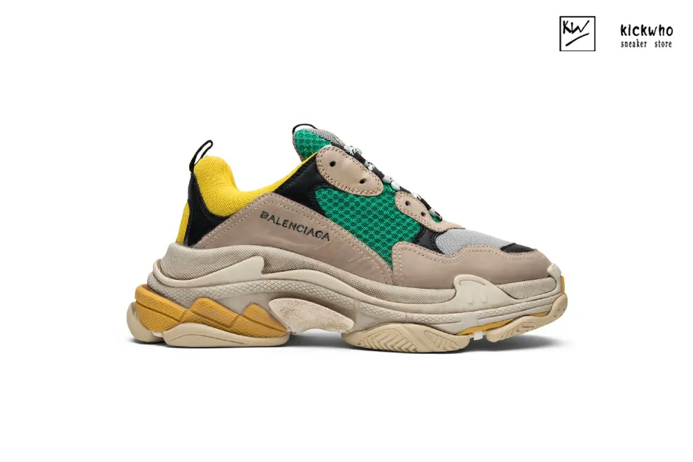 balenciaga triple s trainer yellow yellow green 