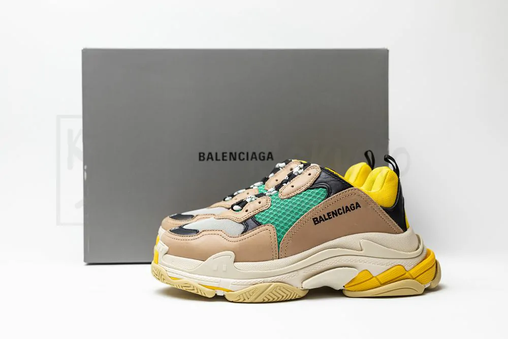 balenciaga triple s trainer yellow yellow green "godkiller" 516440 w09o2 7070