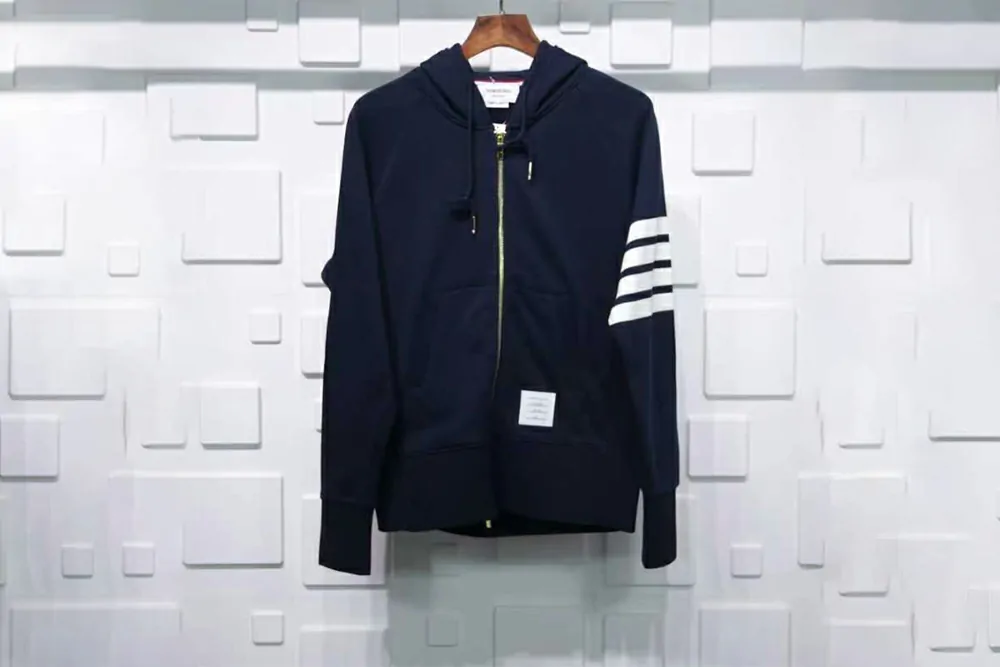 thom browne zip hoodie blue